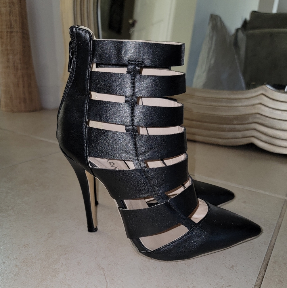 Caged heels/ booties